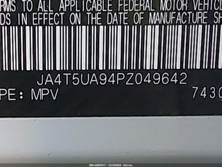 2023 Mitsubishi Outlander Phev Se S-Awc VIN: JA4T5UA94PZ049642 Lot: 43957017