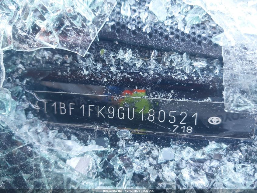 2016 Toyota Camry Se VIN: 4T1BF1FK9GU180521 Lot: 43957163