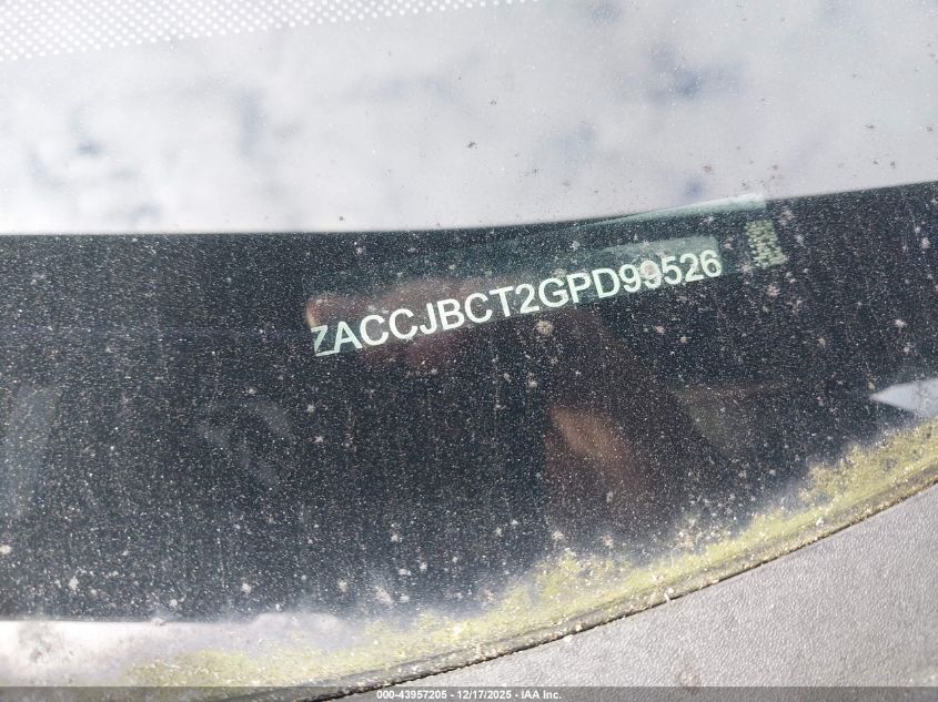 2016 Jeep Renegade Trailhawk VIN: ZACCJBCT2GPD99526 Lot: 43957205