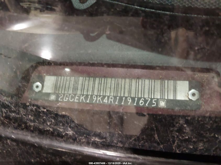 1994 Chevrolet Gmt-400 K1500 VIN: 2GCEK19K4R1191675 Lot: 43957486