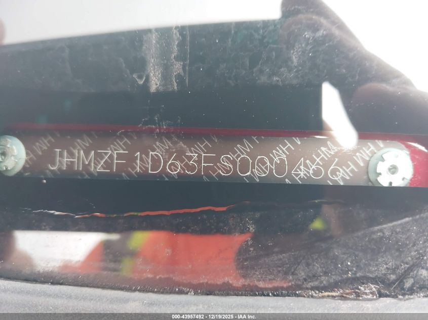 2015 Honda Cr-Z Ex VIN: JHMZF1D63FS000466 Lot: 43957492