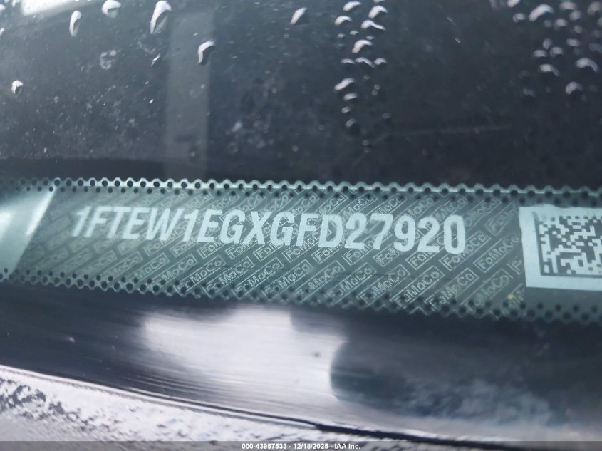 2016 Ford F-150 Lariat VIN: 1FTEW1EGXGFD27920 Lot: 43957533