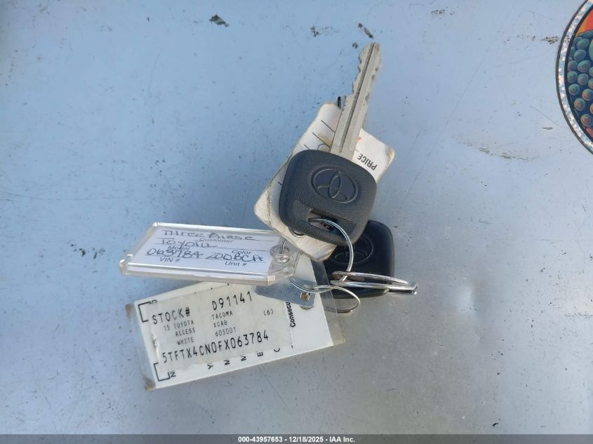 2015 Toyota Tacoma VIN: 5TFTX4CN0FX063784 Lot: 43957653