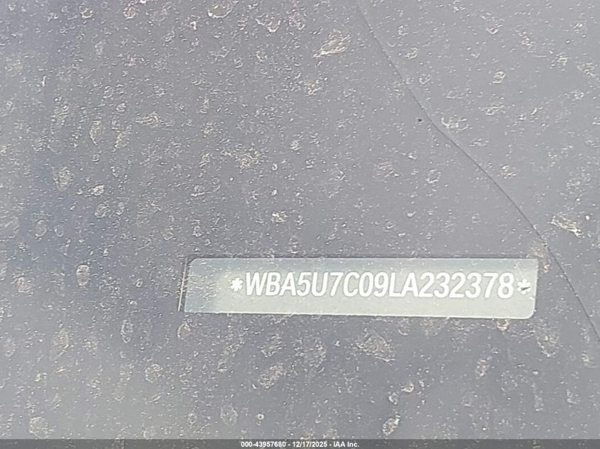 2020 BMW 3 Series M340I VIN: WBA5U7C09LA232378 Lot: 43957680