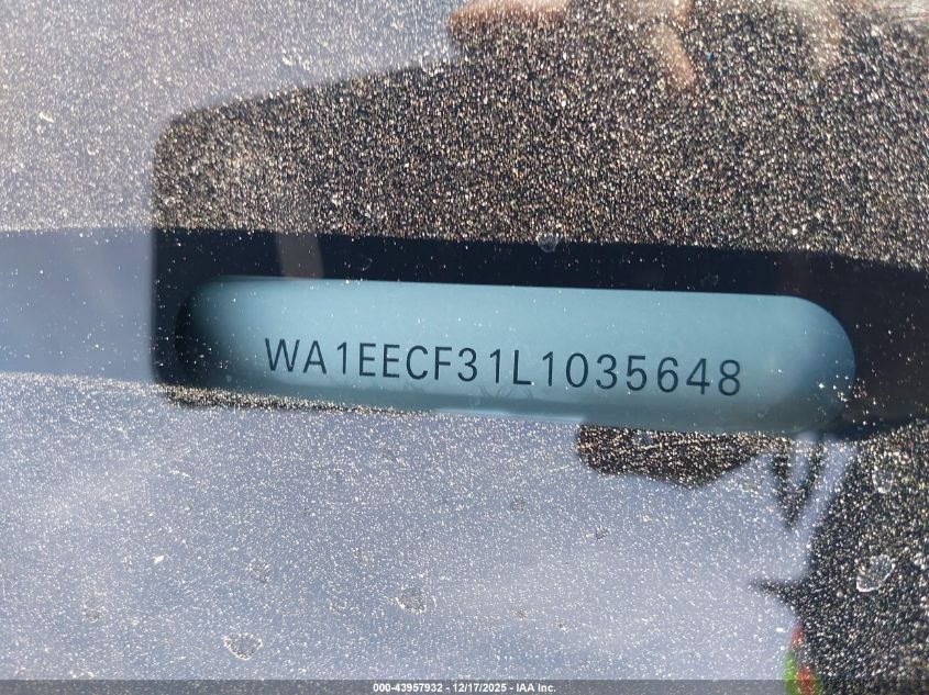 2020 Audi Q3 Premium Plus 45 Tfsi S Line Quattro Tiptronic VIN: WA1EECF31L1035648 Lot: 43957932