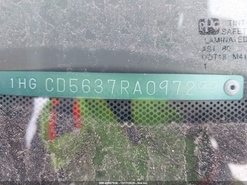 1994 Honda Accord Lx/Ex VIN: 1HGCD5637RA097299 Lot: 43957936