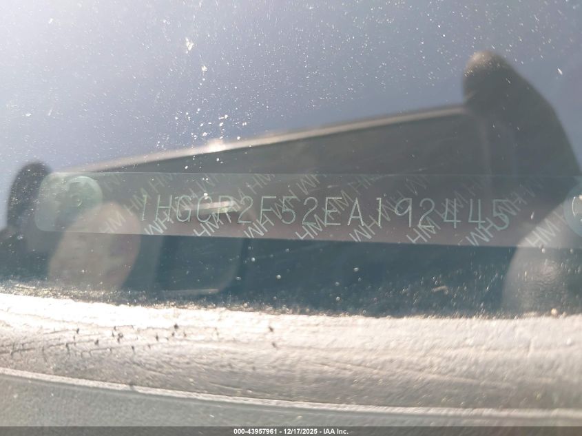 2014 Honda Accord Sport VIN: 01HGCR2F52EA19244 Lot: 43957961