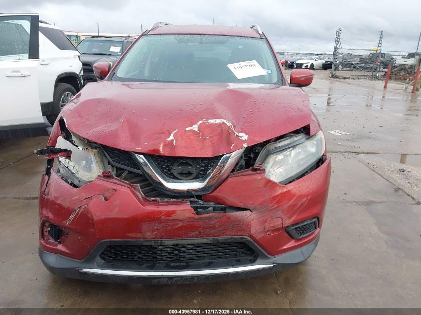 2016 Nissan Rogue Sv VIN: KNMAT2MT8GP623721 Lot: 43957981