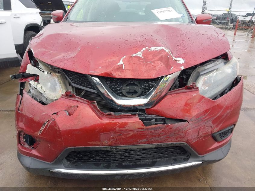 2016 Nissan Rogue Sv VIN: KNMAT2MT8GP623721 Lot: 43957981