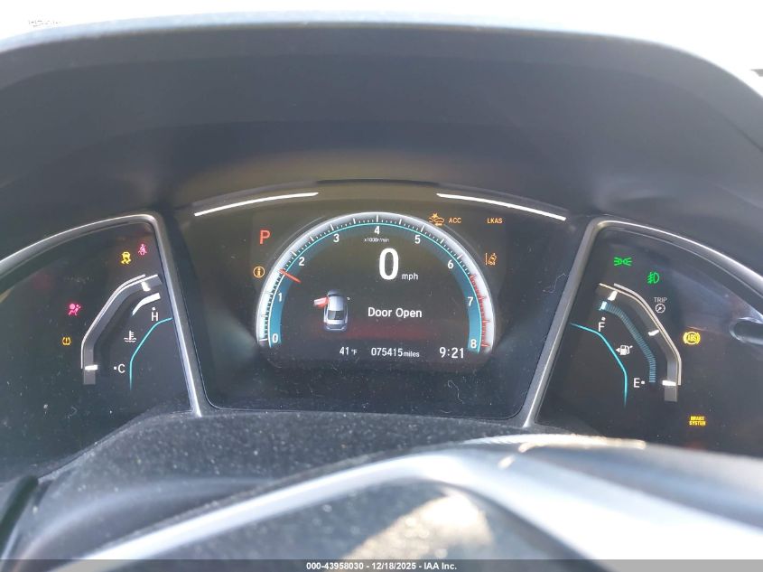 2019 Honda Civic Ex-L VIN: JHMFC1F71KX004160 Lot: 43958030