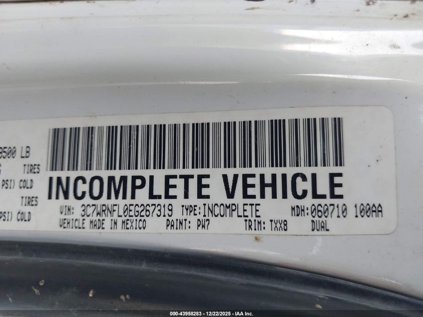 2014 Ram 5500 Tradesman VIN: 3C7WRNFL0EG267319 Lot: 43958283