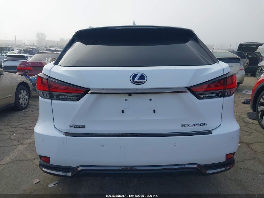 2022 Lexus Rx 450H F Sport Handling VIN: 2T2YGMDA8NC091617 Lot: 43958297