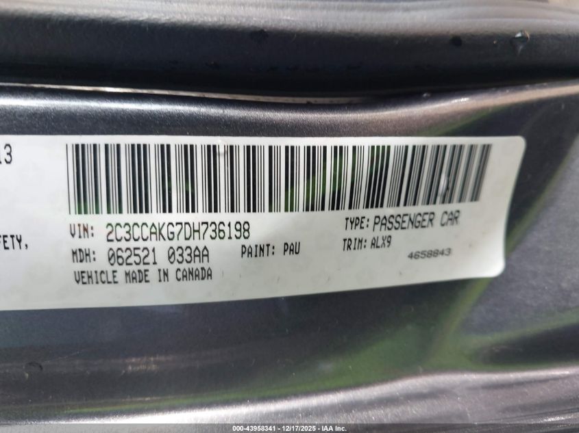 2013 Chrysler 300C Awd VIN: 2C3CCAKG7DH736198 Lot: 43958341