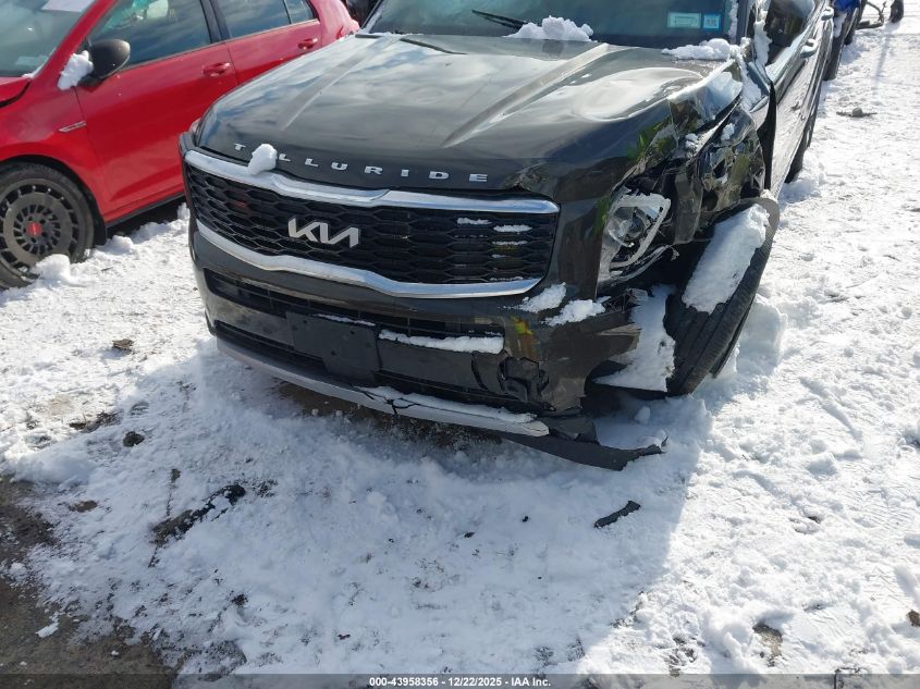 2022 Kia Telluride S VIN: 5XYP6DHC1NG299177 Lot: 43958356