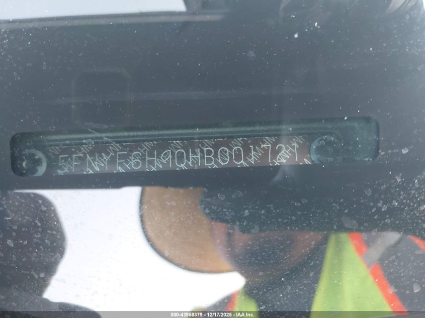 2017 Honda Pilot Touring VIN: 5FNYF6H90HB001721 Lot: 43958379