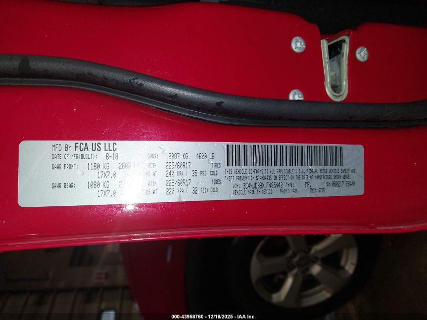 2018 Jeep Compass Latitude 4X4 VIN: 3C4NJDBBXJT485440 Lot: 43958760