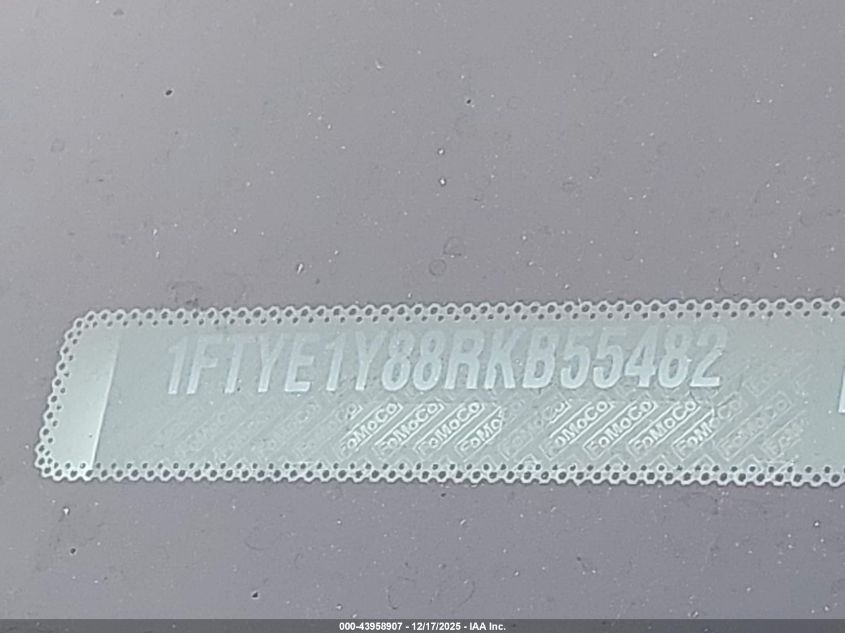 2024 Ford Transit-150 VIN: 1FTYE1Y88RKB55482 Lot: 43958907