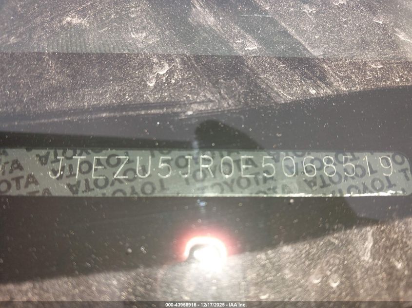 2014 Toyota 4Runner Sr5 Premium VIN: JTEZU5JR0E5068519 Lot: 43958916
