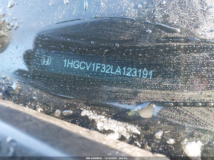 2020 Honda Accord Sport VIN: 1HGCV1F32LA123191 Lot: 43959042