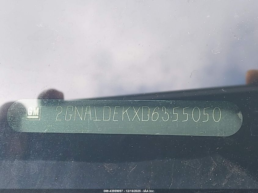 2013 Chevrolet Equinox 1Lt VIN: 2GNALDEKXD6355050 Lot: 43959097