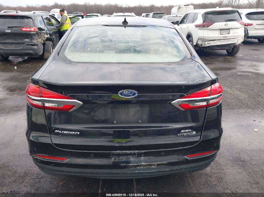 2019 Ford Fusion Hybrid Sel VIN: 3FA6P0MU9KR167629 Lot: 43959119