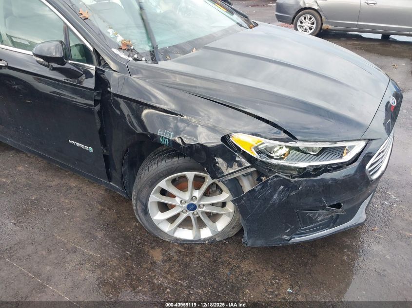 2019 Ford Fusion Hybrid Sel VIN: 3FA6P0MU9KR167629 Lot: 43959119
