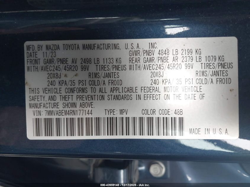 2024 Mazda Cx-50 2.5 S Premium Plus VIN: 7MMVABEM4RN177144 Lot: 43959148