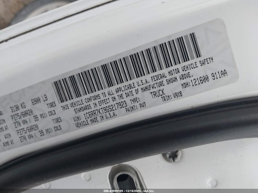 2016 Ram 1500 Express VIN: 1C6RR7KT9GS217923 Lot: 43959189