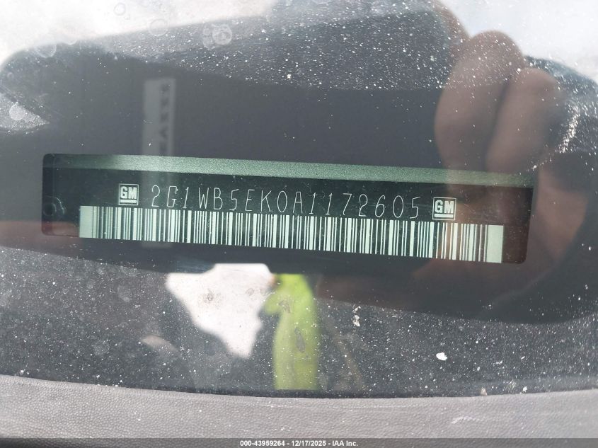 2010 Chevrolet Impala Lt VIN: 2G1WB5EK0A1172605 Lot: 43959264