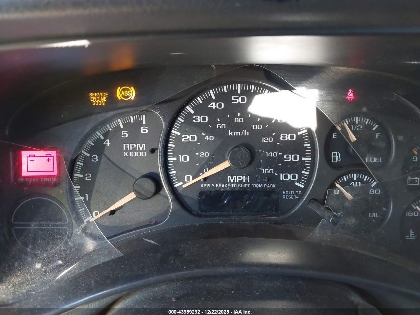 2002 Chevrolet Avalanche 1500 VIN: 3GNEC13T92G267958 Lot: 43959292