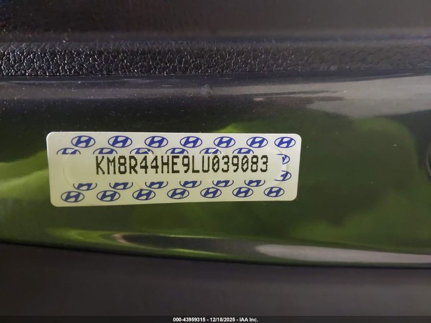 2020 Hyundai Palisade Sel VIN: KM8R44HE9LU039083 Lot: 43959315