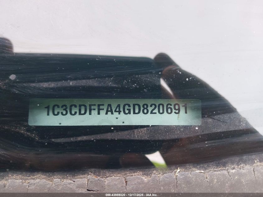 2016 Dodge Dart Sxt Sport Rallye VIN: 1C3CDFFA4GD820691 Lot: 43959320