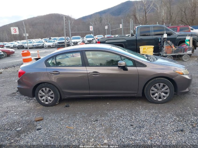 2012 Honda Civic Lx VIN: 2HGFB2F54CH528936 Lot: 43959349