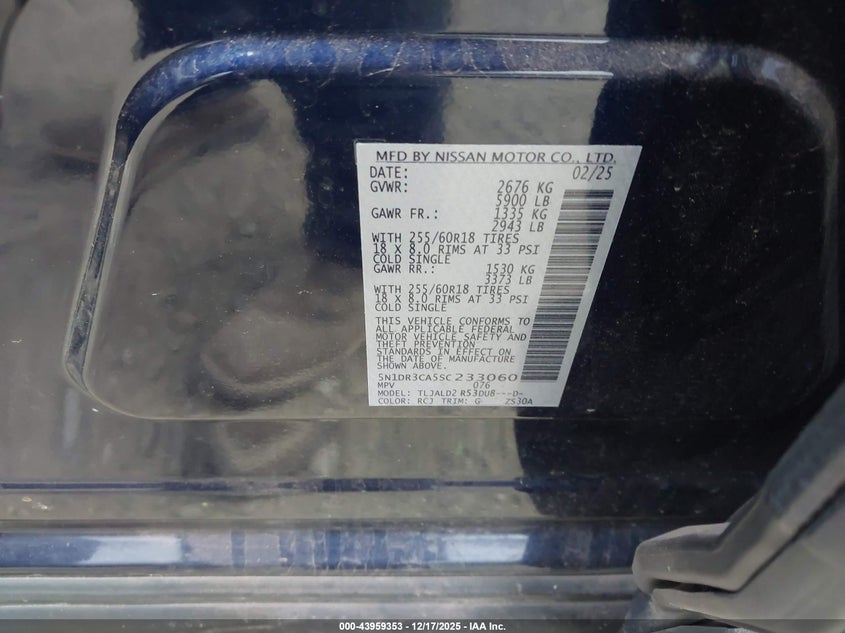 5N1DR3CA5SC233060 2025 NISSAN PATHFINDER photo no. 9