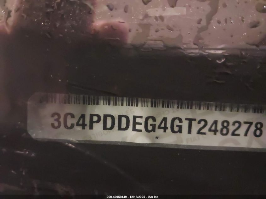 2016 Dodge Journey R/T VIN: 3C4PDDEG4GT248278 Lot: 43959449