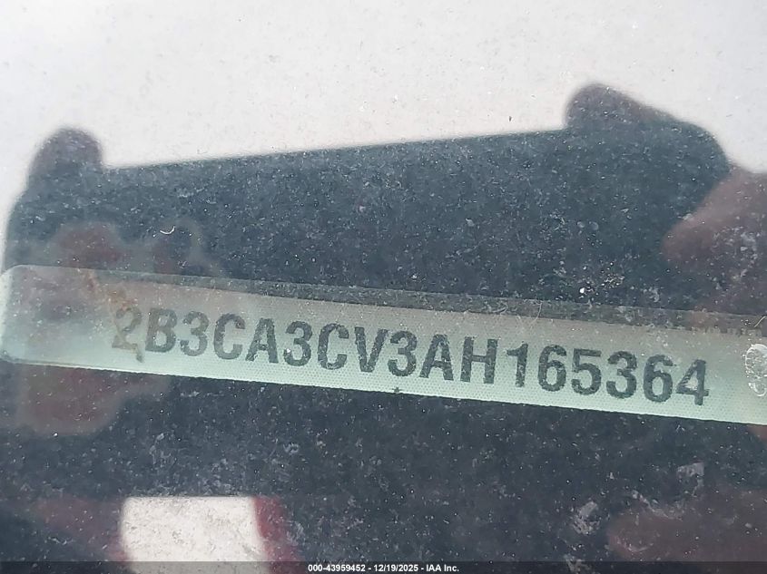 2010 Dodge Charger Sxt VIN: 2B3CA3CV3AH165364 Lot: 43959452