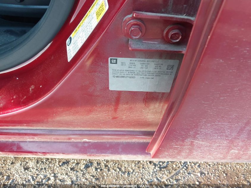 2018 Chevrolet Cruze Lt Auto VIN: 1G1BE5SM7J7102923 Lot: 43959496