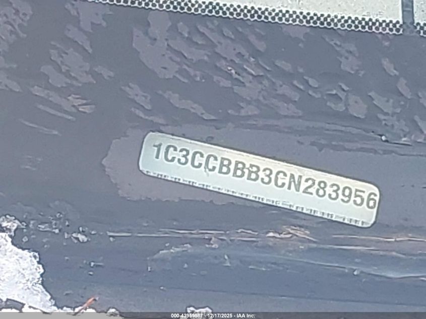 2012 Chrysler 200 Touring VIN: 1C3CCBBB3CN283956 Lot: 43959587