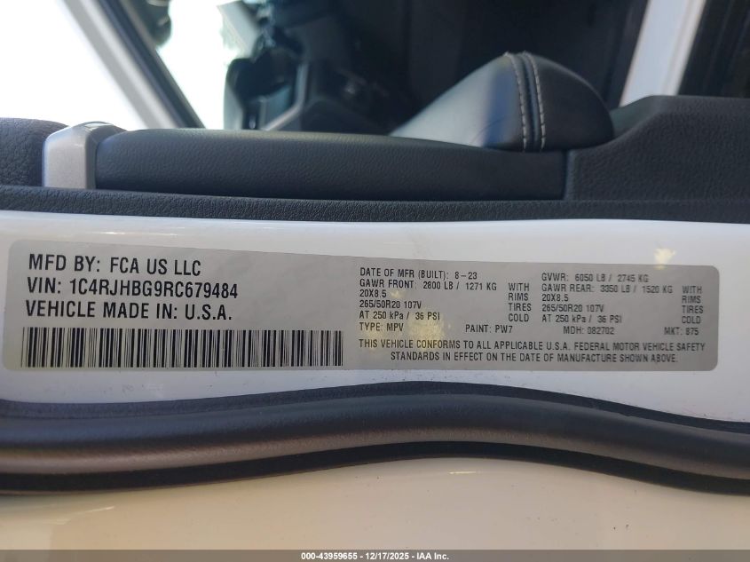 2024 Jeep Grand Cherokee Limited 4X4 VIN: 1C4RJHBG9RC679484 Lot: 43959655