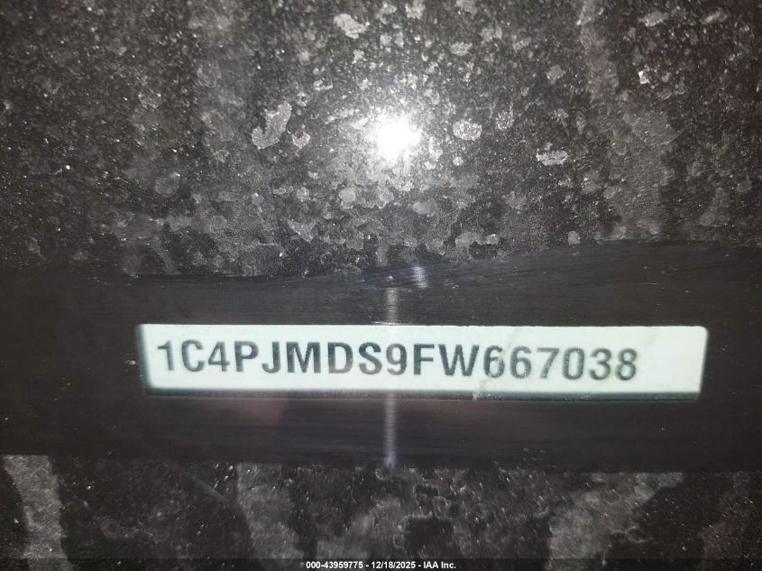 2015 Jeep Cherokee Limited VIN: 1C4PJMDS9FW667038 Lot: 43959775