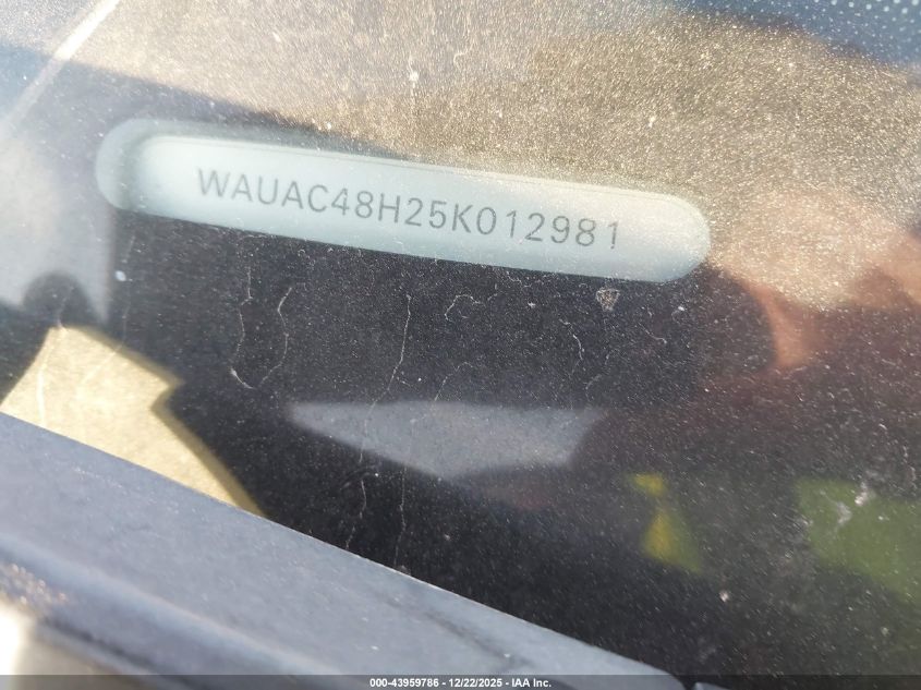 2005 Audi A4 1.8T VIN: WAUAC48H25K012981 Lot: 43959786