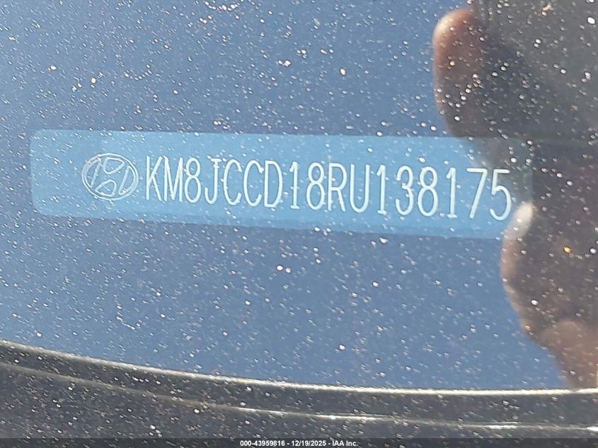 2024 Hyundai Tucson Hybrid Sel Convenience VIN: KM8JCCD18RU138175 Lot: 43959816
