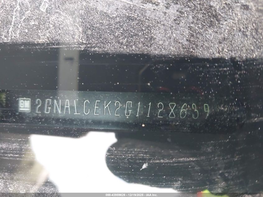 2016 Chevrolet Equinox Lt VIN: 2GNALCEK2G1128639 Lot: 43959826