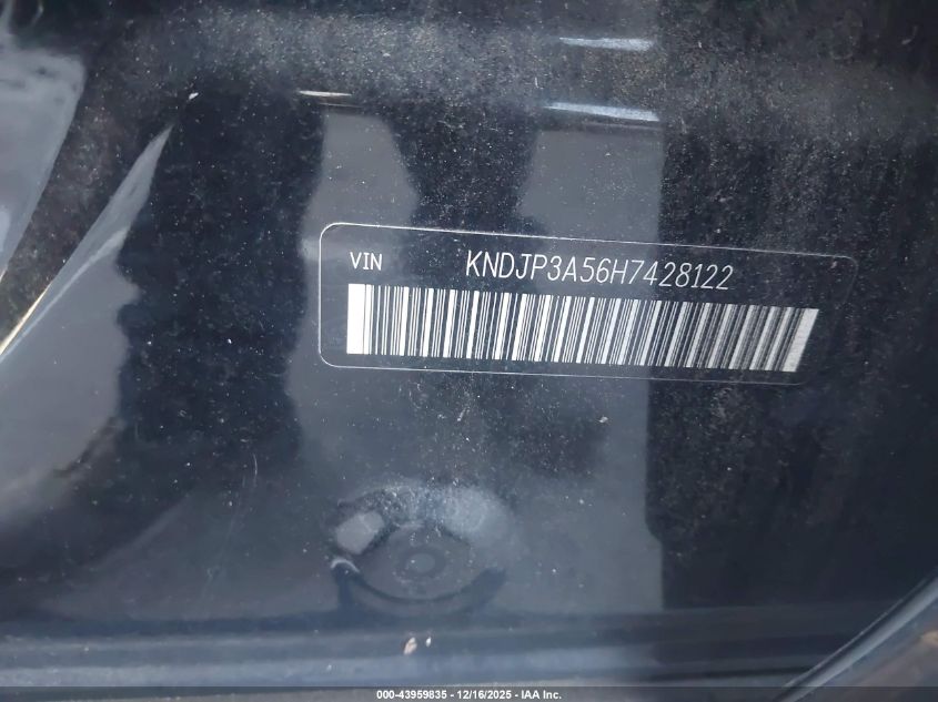 2017 Kia Soul + VIN: KNDJP3A56H7428122 Lot: 43959835