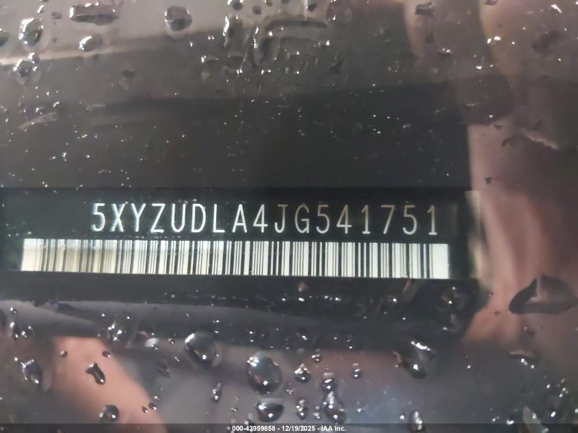 2018 Hyundai Santa Fe Sport 2.0T VIN: 5XYZUDLA4JG541751 Lot: 43959858