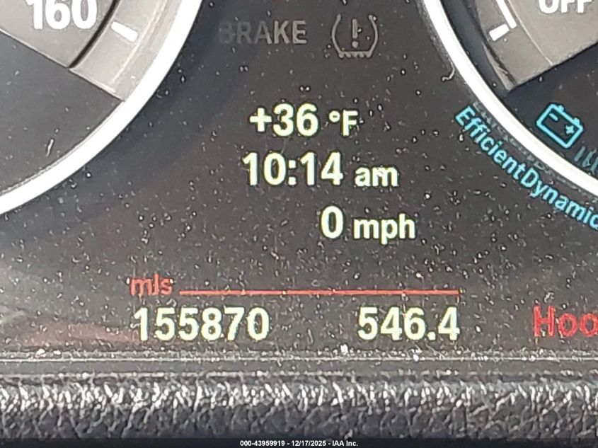 2013 BMW 328I xDrive VIN: WBA3B3C56DF536872 Lot: 43959919