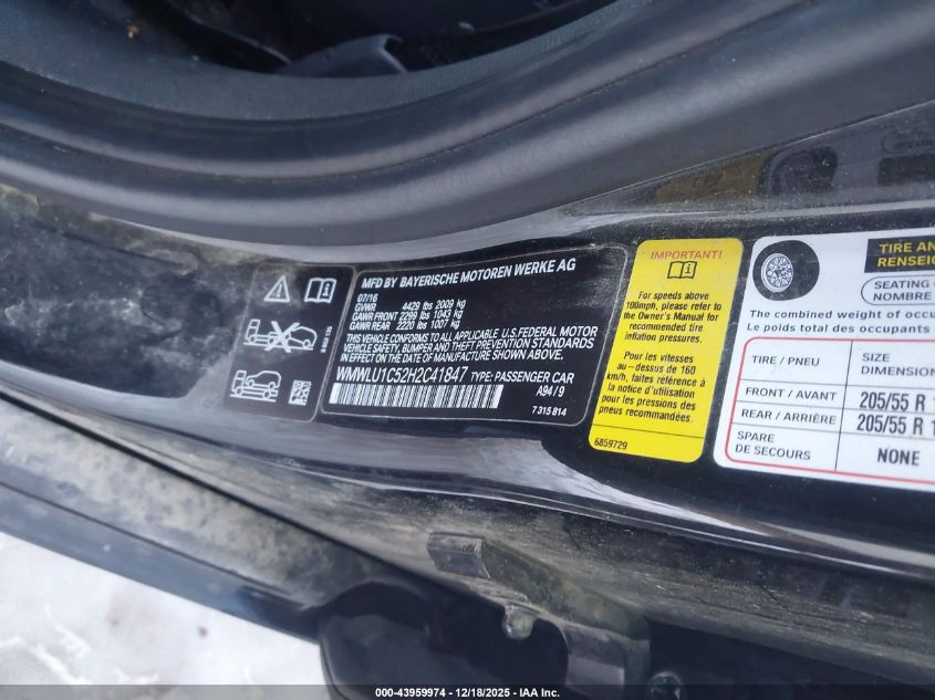 2017 Mini Clubman Cooper VIN: WMWLU1C52H2C41847 Lot: 43959974