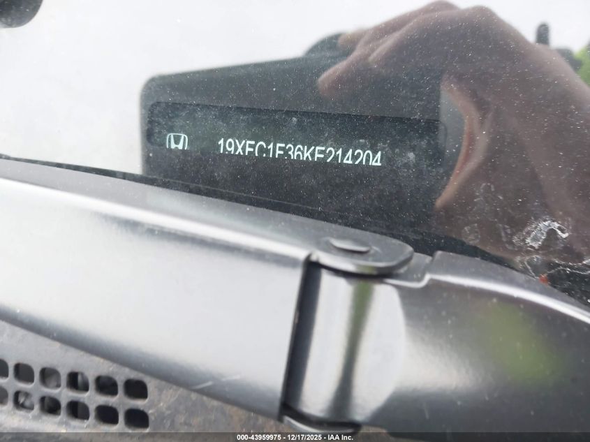2019 Honda Civic Ex VIN: 19XFC1F36KE214204 Lot: 43959975