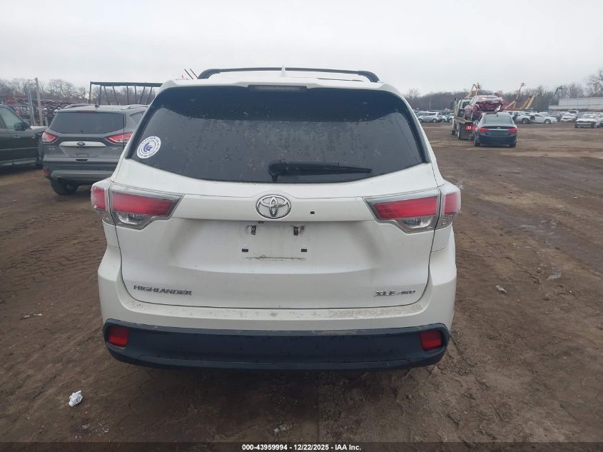 2015 Toyota Highlander Xle V6 VIN: 5TDJKRFH2FS145420 Lot: 43959994