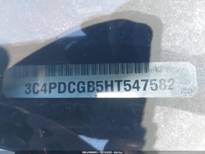 2017 Dodge Journey Crossroad Plus VIN: 3C4PDCGB5HT547582 Lot: 43960201